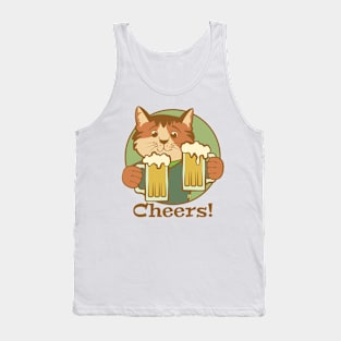 Cheers Beers Cat Tank Top